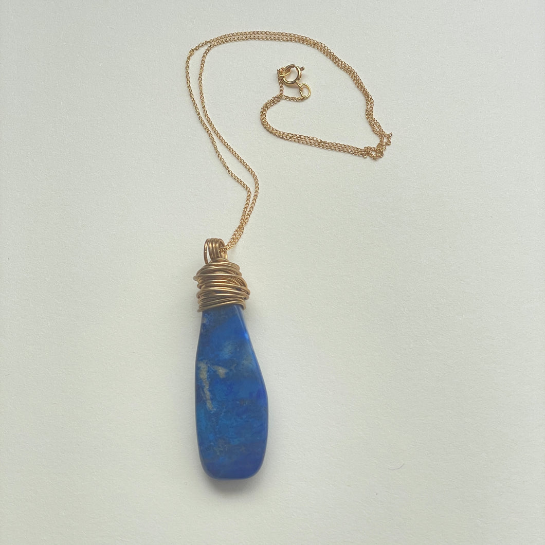 Lapis wire wrap Necklace