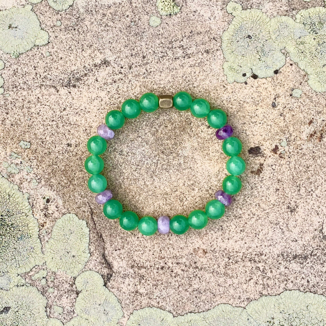Green Aventurine and Amethyst Bracelet