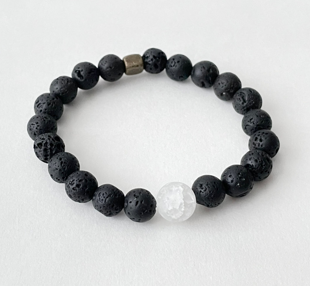 Quartz & Lava Stone Bracelet